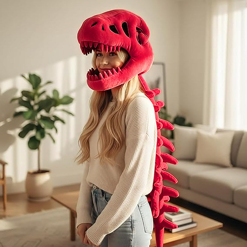 Dinosaur Skeleton Headgear Costume for Kids and Adults