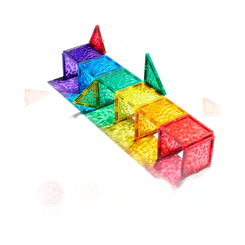 Magnetic Building Blocks Educational Toy Sparkling Crushed Ice Design