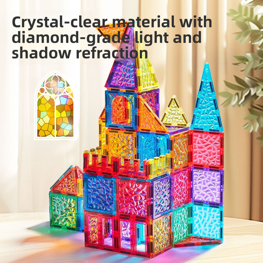 Magnetic Building Blocks Educational Toy Sparkling Crushed Ice Design