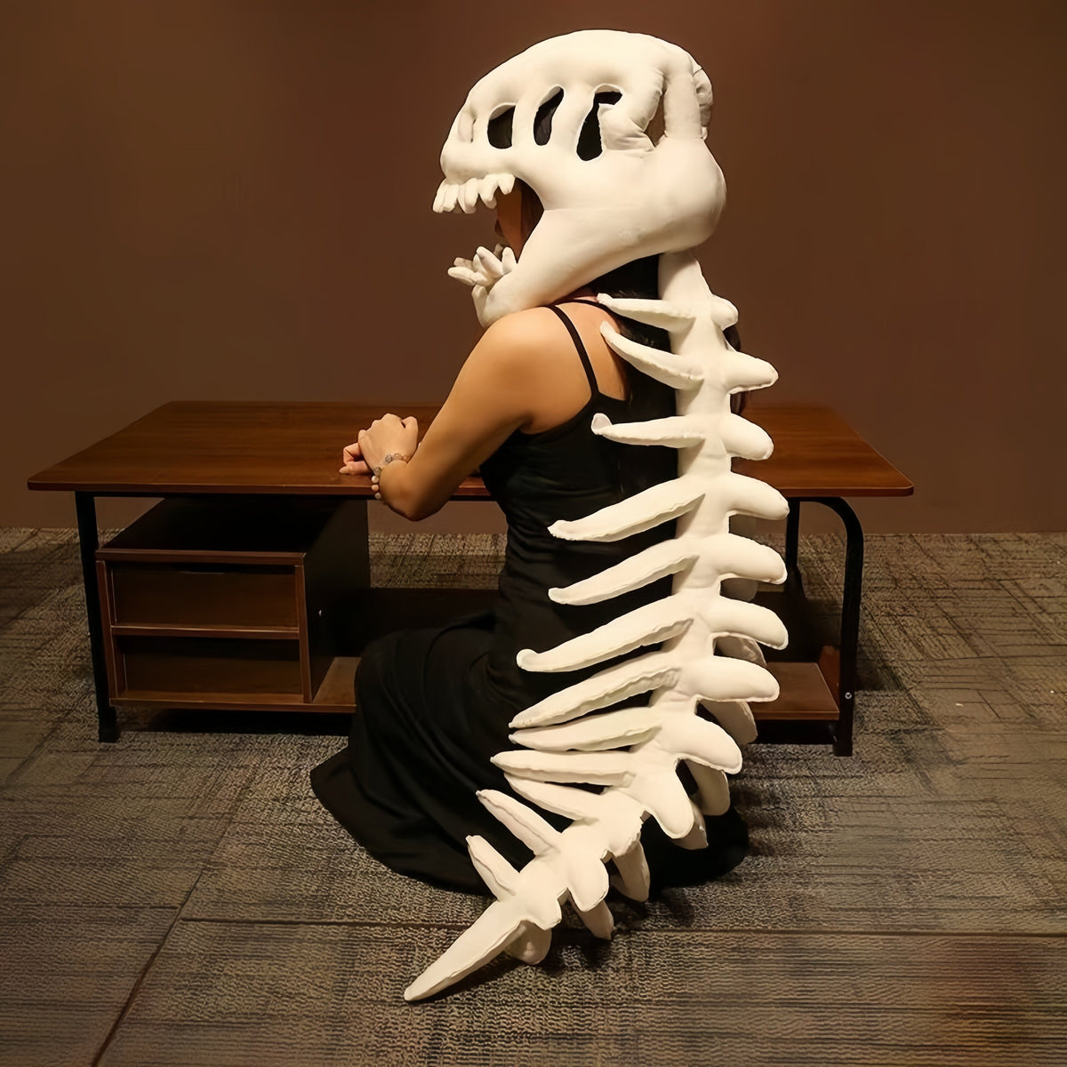 Dinosaur Skeleton Headgear Costume for Kids and Adults