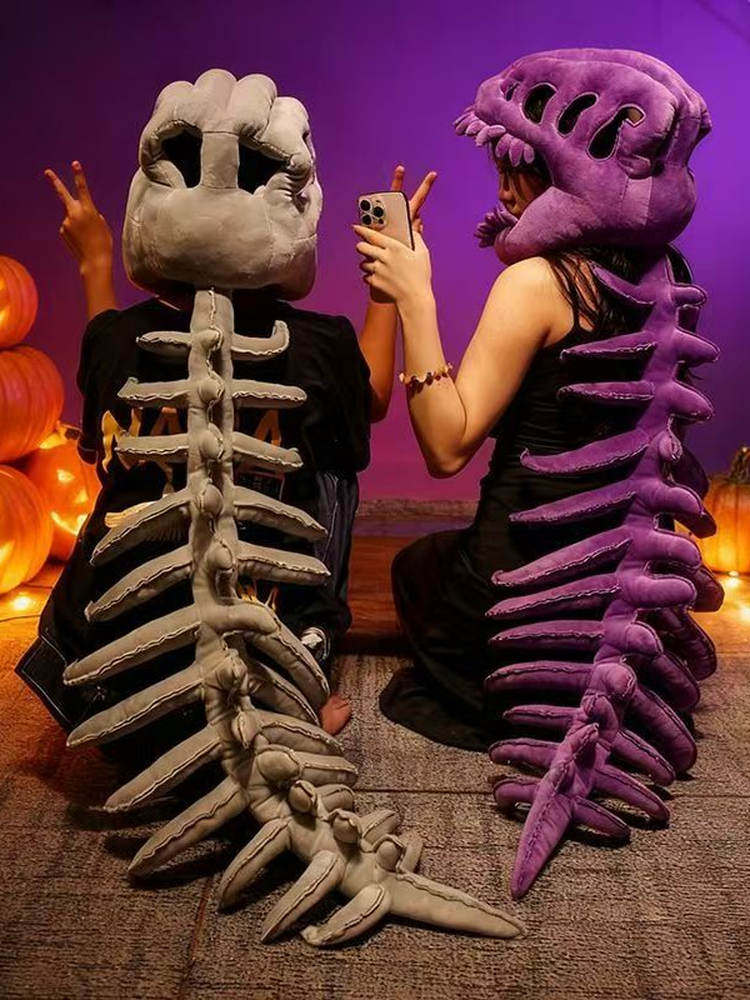 Dinosaur Skeleton Headgear Costume for Kids and Adults