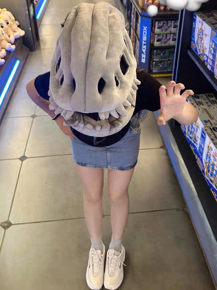 Dinosaur Skeleton Headgear Costume for Kids and Adults
