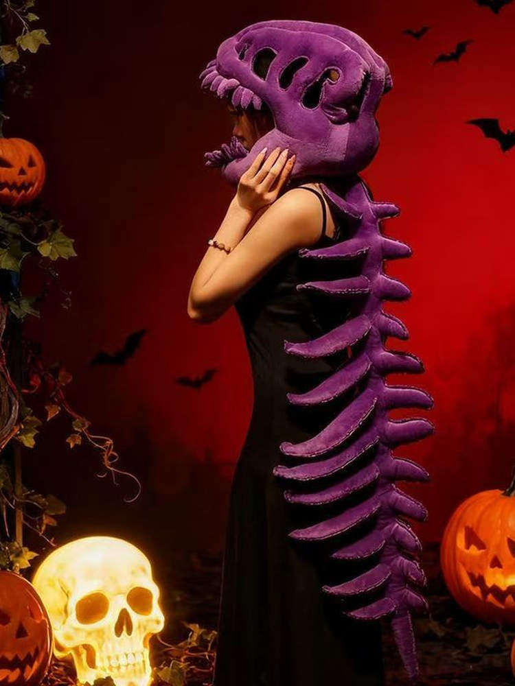 Dinosaur Skeleton Headgear Costume for Kids and Adults