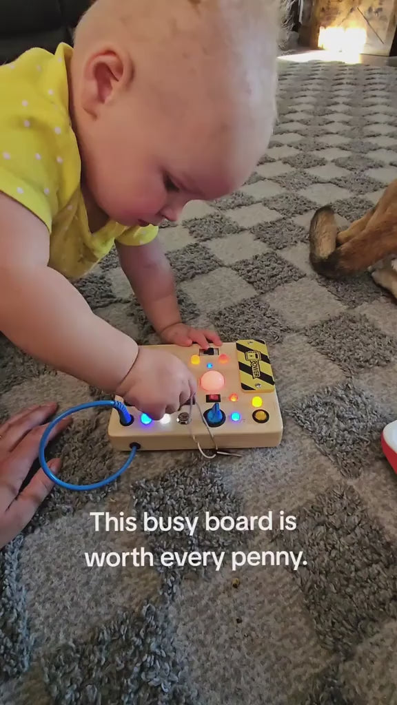Montessori Wooden Busy Board-Screen Free Learning & Play
