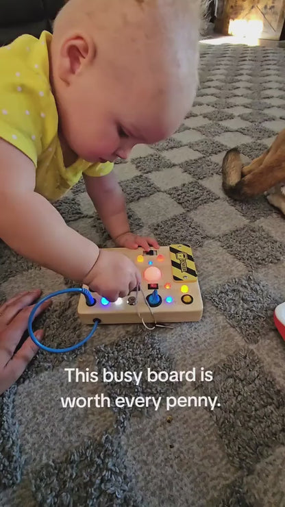 Montessori Wooden Busy Board-Screen Free Learning & Play